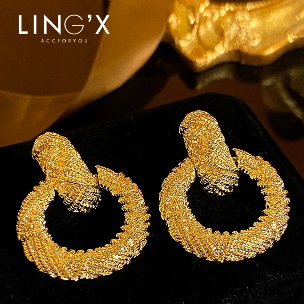 S925 Silver Plated 18k Gold Round Earrings